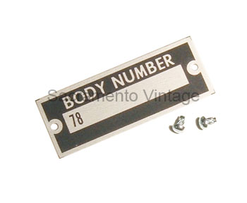 [06213-2] BODY NUMBER DATA PLATE (78) 1937