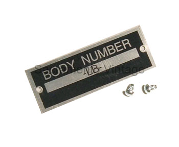 [06213-0] BODY NUMBER DATA PLATE (LB) 1933-34