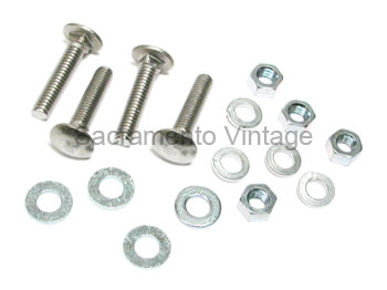 [08413-4] ANGLE STRIP BOLT SET-  REAR OF BED WOOD  / PLAIN STAINLESS 1951-1972