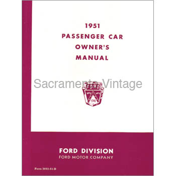 [09600-3] BOOK- 1951 OPERATORS MANUAL