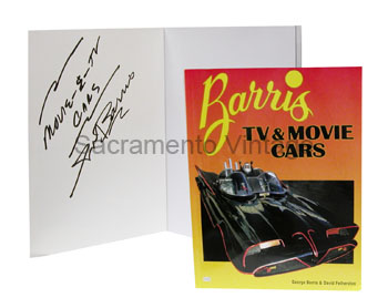 [09568-A] BOOK- BARRIS TV & MOVIE CARS WITH BATMOBILE- autographed by Barris