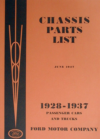 [09127] BOOK- CHASSIS PARTS LIST 1928-37