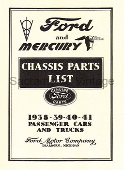 [09228] BOOK- CHASSIS PARTS LIST 1938-41
