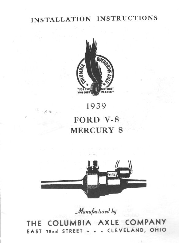 [09292-39] BOOK- COLUMBIA AXLE INSTALL 1939