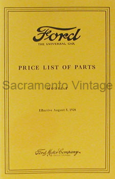 [09016] BOOK- ENGINE PARTS LIST 1909-27