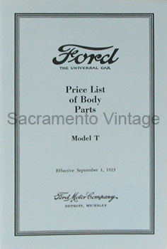 [09017] BOOK- T BODY PARTS LIST 1915-1923