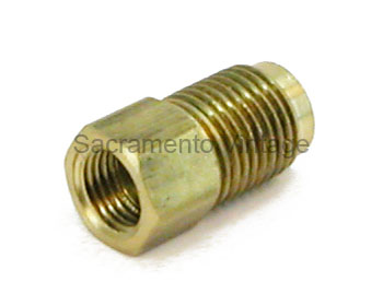 [12005-23] STEEL BRAKE LINE FITTING- 3/16" INVERTED FLARE FOR DUAL CHAMBER MASTER CYLINDER
