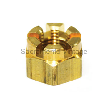 [03625-5] CASTLE NUT FOR RADIATOR MOUNTING- 3/8-24" BRASS  1909-16 
