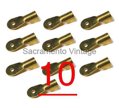 [03863-10] BRASS ENDS FOR SPARK AND MAGNETO WIRES- 1909-27 SET OF 10