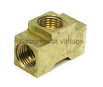 [12005-10] BRASS 'T' FITTING    1/4" INVERTED FLARE