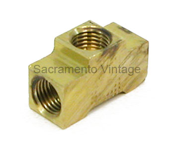 [12005-9] BRASS 'T' FITTING-  3/16" INVERTED FLARE