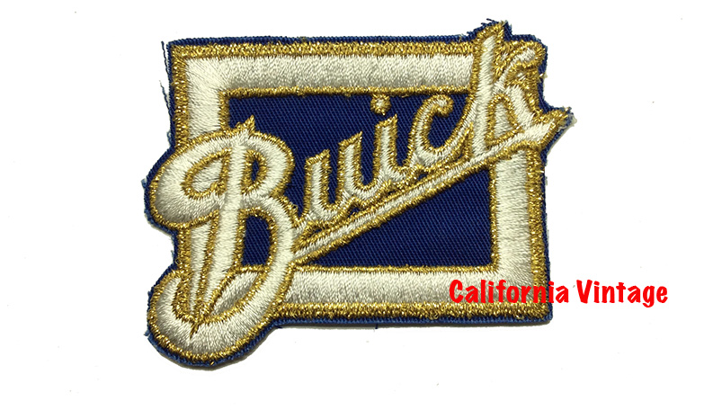 [PATCH-BUICK] BUICK EMBROIDERED PATCH 3IN WHITE WITH 3 SHIELDS WITH YELLOW TRIM AND RED LETTERING