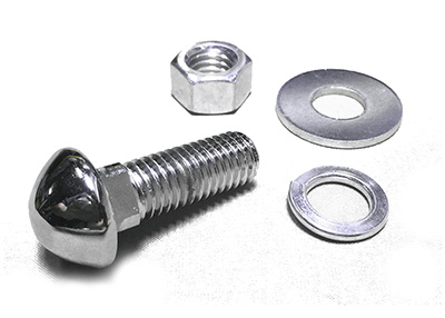 [08271-5] BUMPER BOLT- CHROME HI-PROFILE CARRIAGE BOLT 1/2 USS X 1-1/2 also for GM AND CHEVY  W/ 1/2 INCH SQUARE HOLE