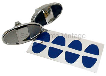 [01123-4] BUMPER CLAMP DECALS- outer (4) BLUE 1928-31 U-CUT/TRIM