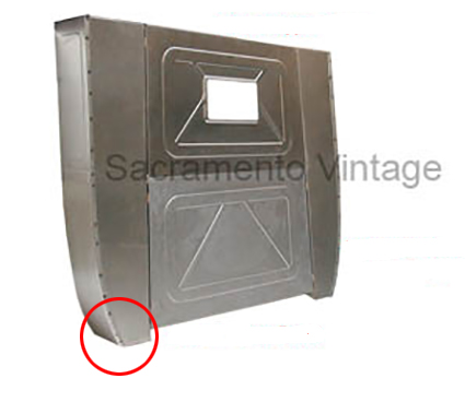 [01037-28-8] CAB CORNER LOWER REPAIR SECTIONS (PAIR)- 1928-29 CLOSED CAB 8" TALL