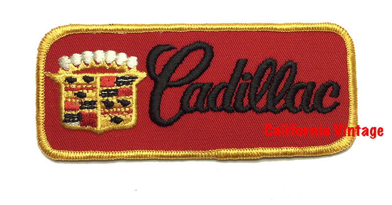 [PATCH-CADILLAC CREST] CADILLAC CREST EMBROIDERED PATCH 3IN RED OVAL WITH ORANGE AND BLACK CREST ONLY