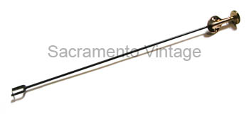 [03774] CARBURETOR CONTROL ROD 1909-10 BRASS KNOB WITH BRASS 4-HOLE BRKT