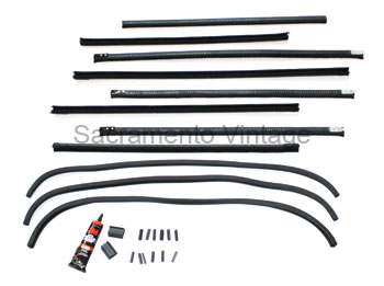 [06318-24] REAR DOOR GLASS AND 1/4 WINDOWS CHANNEL KIT- FORDOR SEDAN  1932