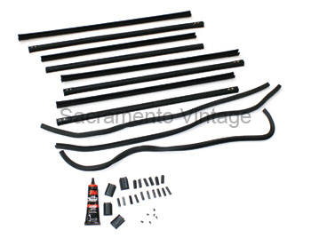 [06318-25] REAR DOOR GLASS AND 1/4 WINDOWS CHANNEL KIT- FORDOR SEDAN  1933