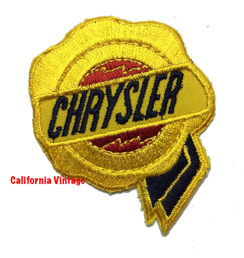 [PATCH-CHRYSLER-RIBBON] CHRYSLER RIBBON EMBROIDERED PATCH 3-1/2 YELLOW RIBBON BLUE LETTERING