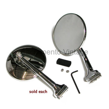 [06920] CLAMP-ON MIRROR- straight arm CHROME - FITS LEFT OR RIGHT