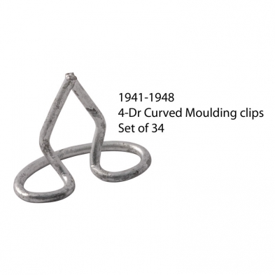 [06772-4] TRIM CLIP SET- DOOR GLASS & QUARTER WINDOWS - CURVED- FORDOR SEDAN 1941-48