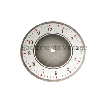 [05949-10] CLOCK FACE FOR GLOVE BOX 1935- 36 with red tics - Grisby