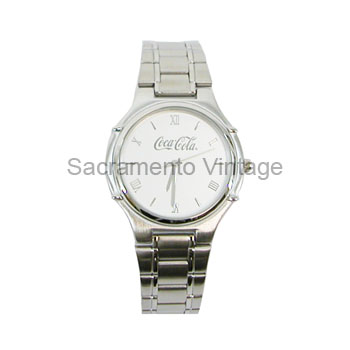 [02299-5203] COCA-COLA SILVERTONE WATCH - MENS COCA-COLA LOGO
