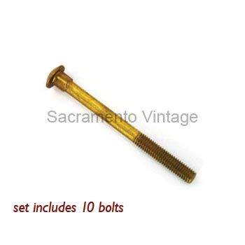 [03809-2-2] COIL BOX BOLT SET- BRASS 1913-15 / 2-5/16"  LONG SET OF 10