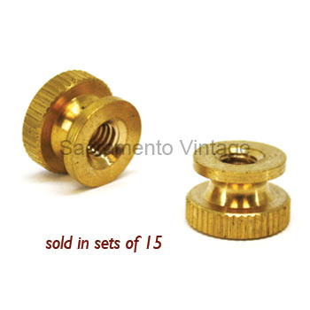[03808-3] COIL BOX TERMINAL THUMB NUTS- BRASS (SET OF 15) 1909-13 