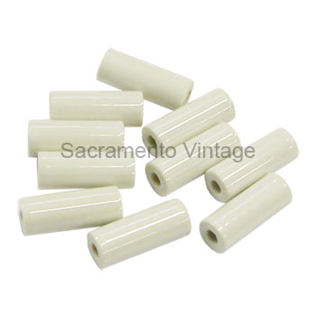 [03807] COIL BOX TUBES (SET 10)  1-1/4" LONG - 'GLAZED' 1909-14