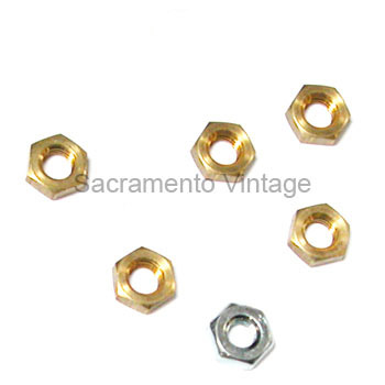 [03810] COIL NUT SET-  5 BRASS AND 1 ZINC NUT FOR COIL POINTS 1914-27