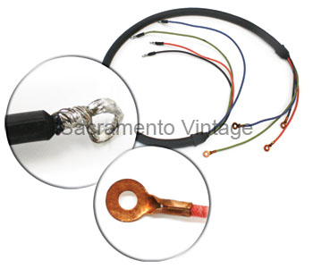 [03867] COMMUTATOR WIRE HARNESS 1909-14 4 WIRE COPPER & TWISTED ENDS SHOW