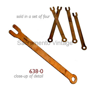 [00638-0] CONNECTOR STRAPS- bronze 1928-MAY 1930 3-1/8 long straight end