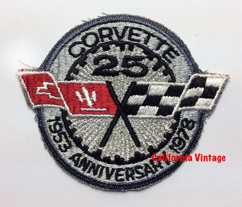 [PATCH-CORVETTE] CORVETTE EMBROIDERED PATCH 3 X 3.5 25TH ANNIVERSARY