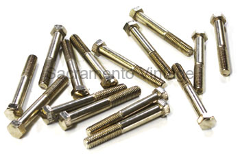 [03326-15] CYLINDER HEAD BOLT SET- 3-1/4" (15) 1926-27 DOMED HEADS - NICKLE PLATED  