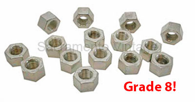[00212-8] CYLINDER HEAD NUT SET- GRADE 8 1928-34 (14) 7/16-20 thread w/ washer surface. CLEAR ZINC PLATED