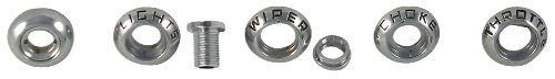 [08664] DASH BEZEL SET W/ NUTS  7 PCS  CHROME 1956