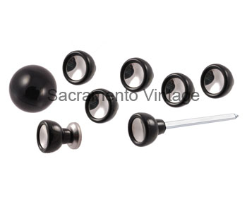[498649] DASH KNOB SET- 1950 CRESTLINER BLACK