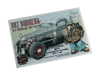 [02860-3] DASH PLAQUE- AARON HAGAR RAT RUNNER GARAGE w/RED VOODOO GMC  2-1/2" x 3-1/2"
