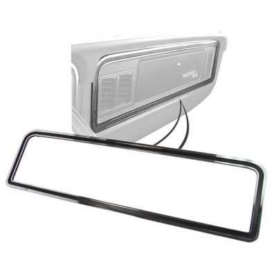 [208191-2] GLOVE BOX TRIM R.H BLACK/CHROME 1973-79