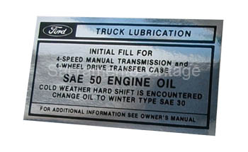 [09351-8] DECAL - 4X4 OIL FILL 1973-78