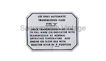 [08593-1] DECAL - AUTO-TRANS INFO 1955-56