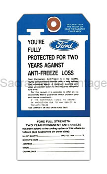 [09362-2] DECAL - FORD ANTIFREEZE TAG 1967-73