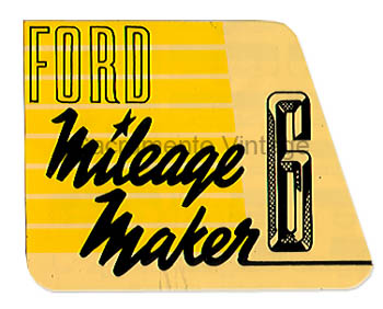 [09357] DECAL - MILEAGE MAKER SIX 1952-54