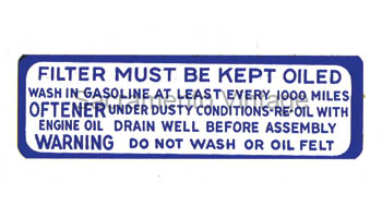 [05911-1] DECAL - OIL BATH (blue & white) 1937-38