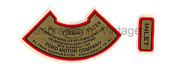 [09351-1] DECAL - OIL FILTER 1952-53