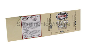 [09351-4] DECAL - OIL FILTER ROTUNDA 1965-70