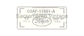 [09354-1] DECAL - STARTER 1962-64