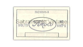 [09356] DECAL - VOLTAGE REGULATOR 1952-54